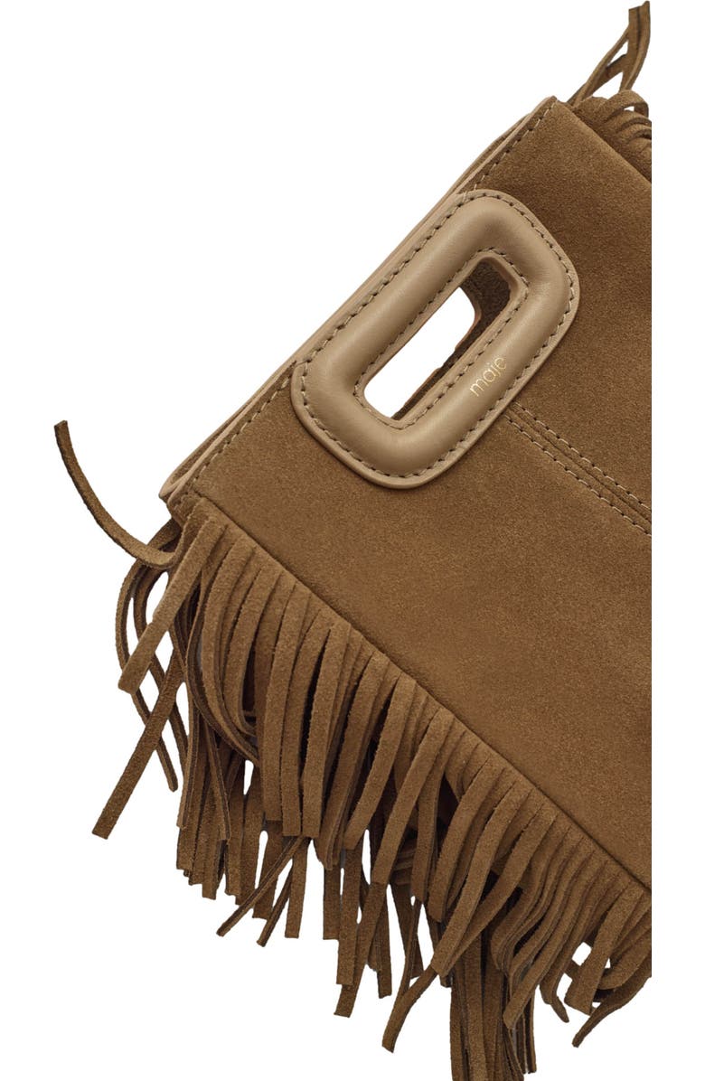 maje M mini bag in suede leather, Alternate, color,