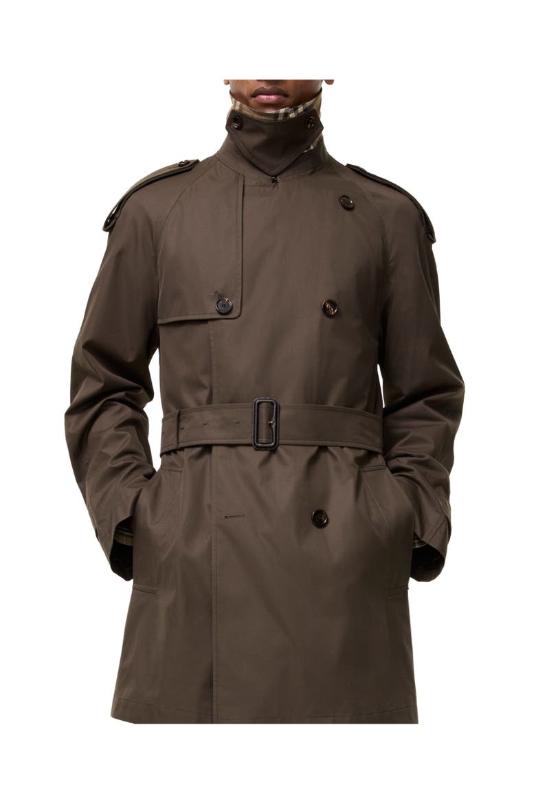 Mid-length Gabardine Leadenham Trench Coat, Alternate, color, Estuary brown