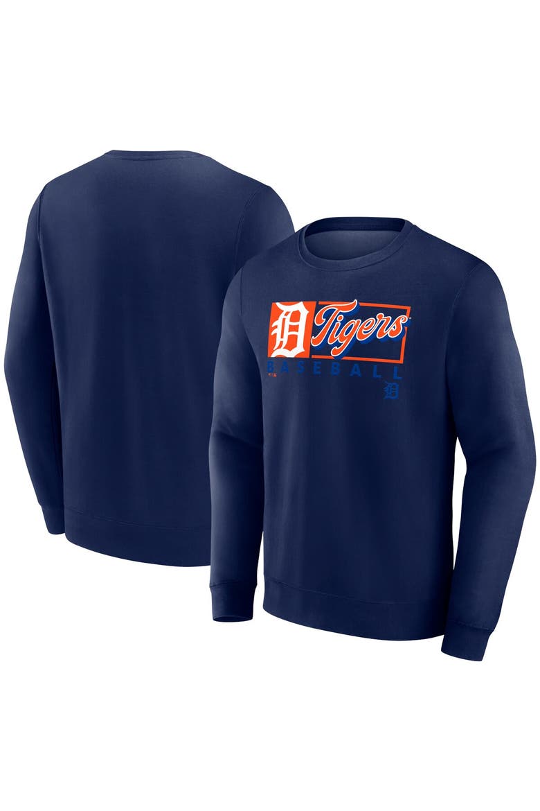 Men's Fanatics Navy Detroit Tigers Focus Fleece Pullover Sweatshirt, Alternate, color, Navy