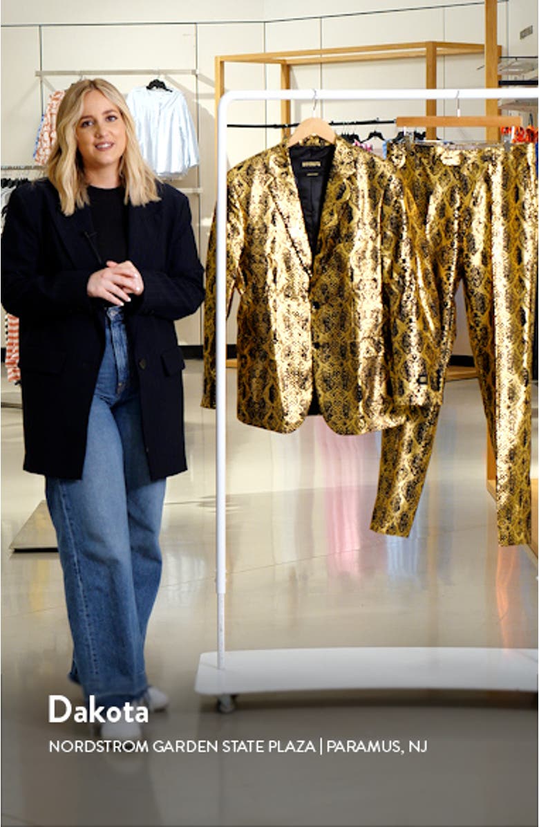 Shiny Snakeskin Pattern Two Button Notch Lapel Suit, sales video thumbnail