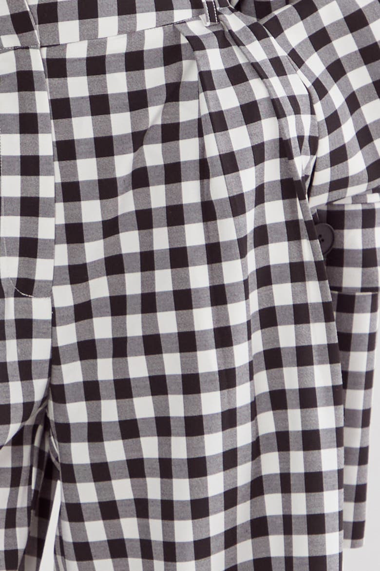 Gingham Tailored Wide Leg Pants, Alternate, color, Mono