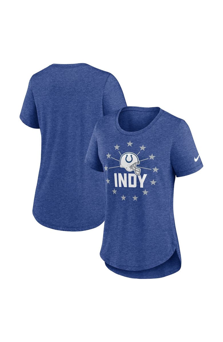 Nike Women's Nike Heather Royal Indianapolis Colts Local Fashion Tri-Blend T-Shirt, Main, color, 