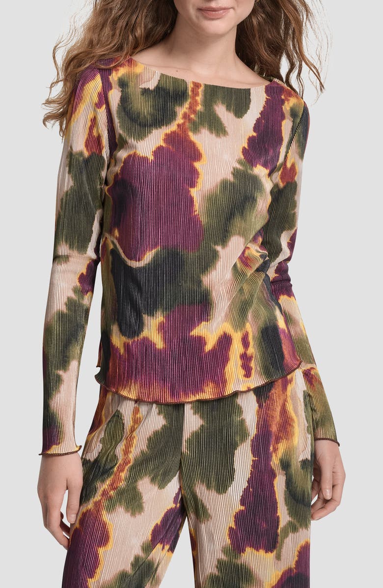 DKNY Plissé Top, Main, color, 