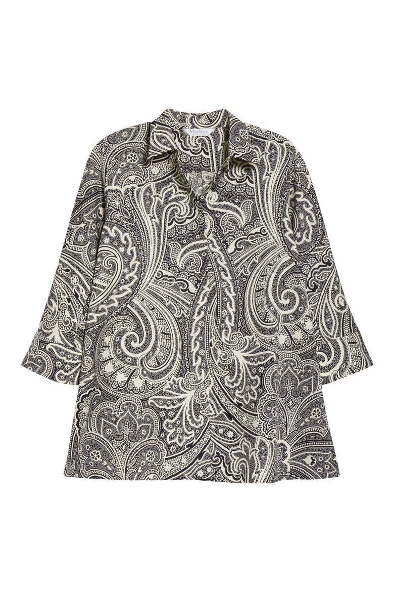Glauco Print Cotton Tunic Shirt, Alternate, color, BLACK