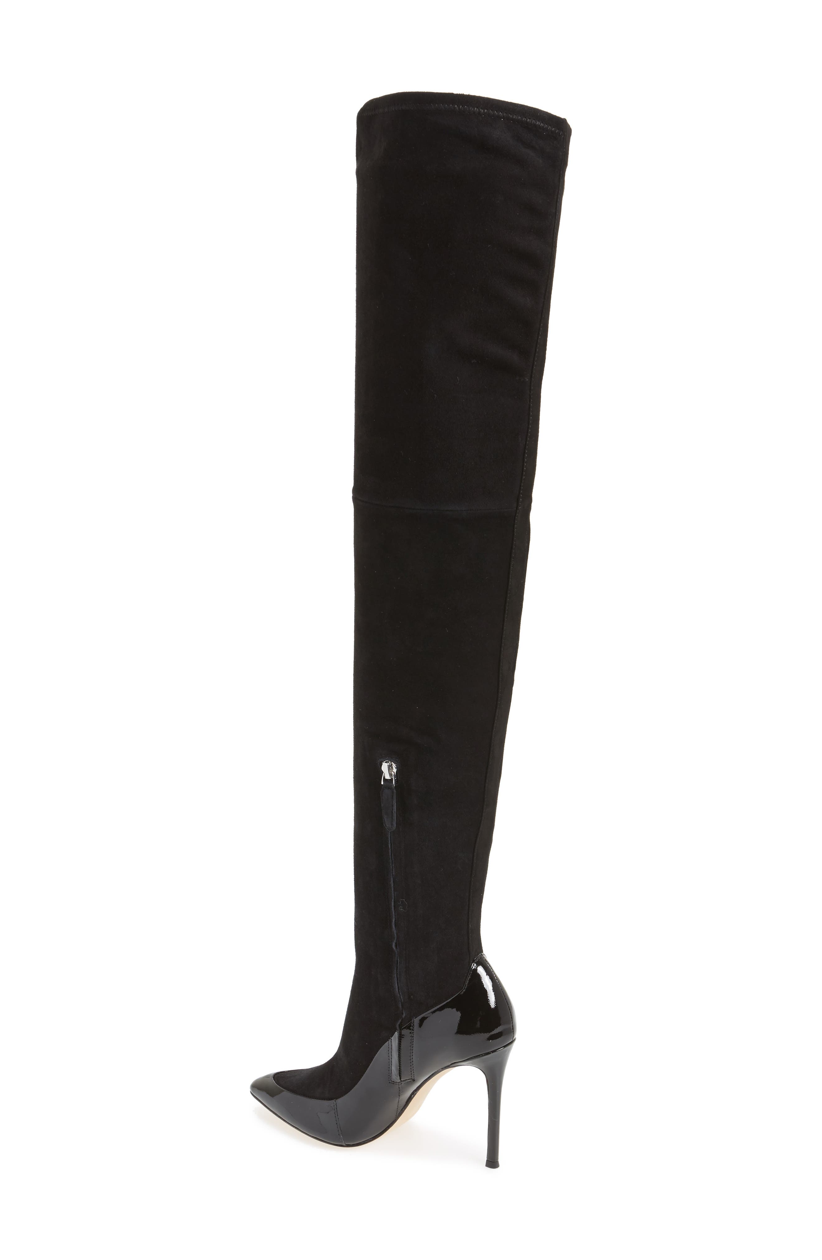 Cassie Thigh High Boot, Alternate, color, BLACK SUEDE