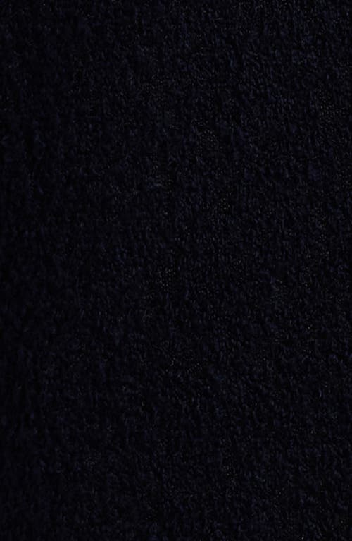Frame Wool Blend Terry Button-up Shirt In Dark Navy