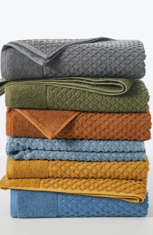 Woven & Weft Diamond Textured Single Bath Towel In Blue