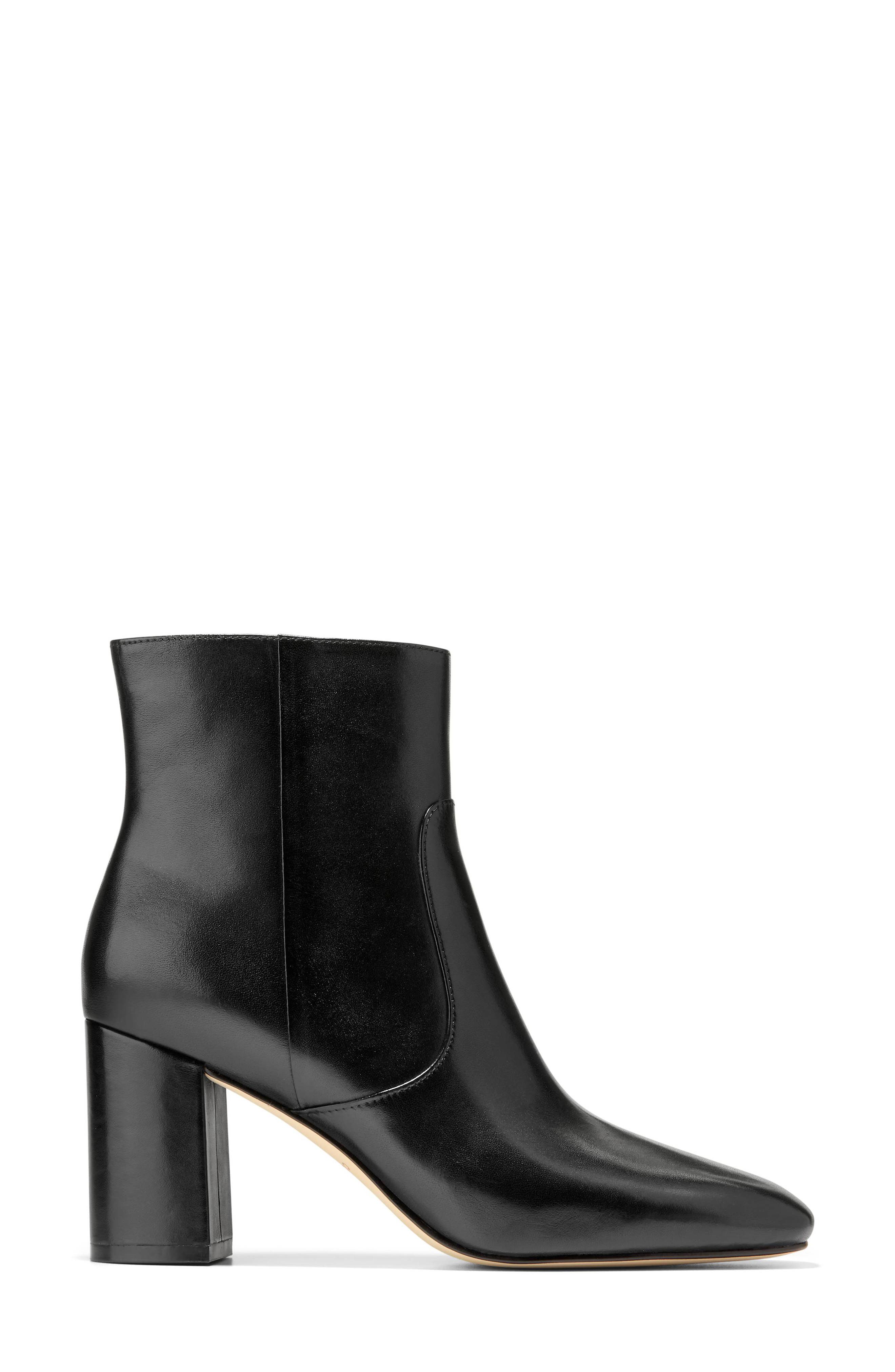 Caterina Leather Bootie, Alternate, color, BLACK LEATHER