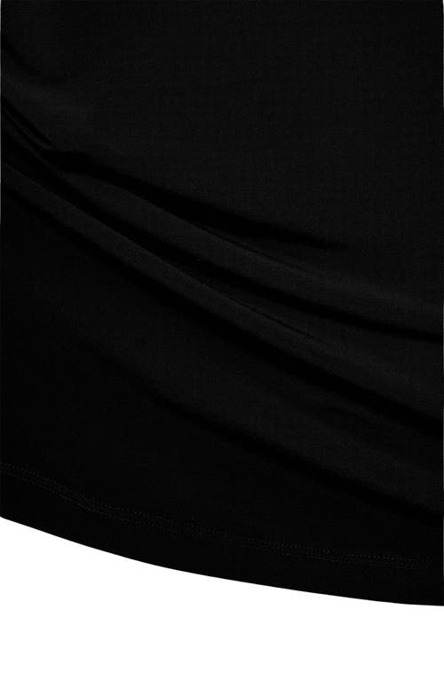 Mango Meli Asymmetric Jersey Top In Black