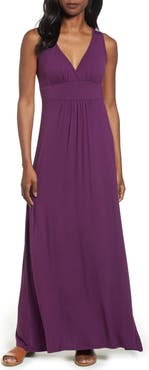 Loveappella V-Neck Jersey Maxi Dress