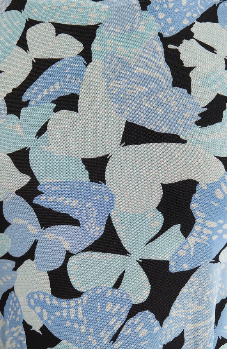 Anne Klein Butterfly Print Long Sleeve Dress, Alternate, color, 