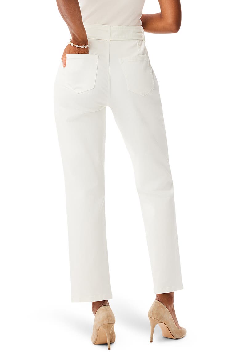 Tie Waist Straight Leg Ankle Jeans, Alternate, color, PAPER WHITE