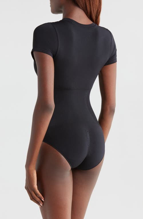 Pinsy Butter Sculpt Short Sleeve Bodysuit In Black
