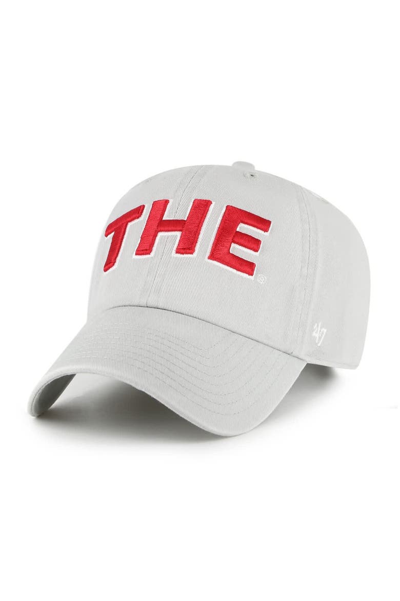 Men's '47 Gray Ohio State Buckeyes Clean Up Adjustable Hat, Main, color, Gray