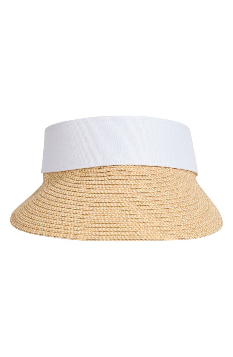 Bruno Magli Straw Visor, Main, color, Natural