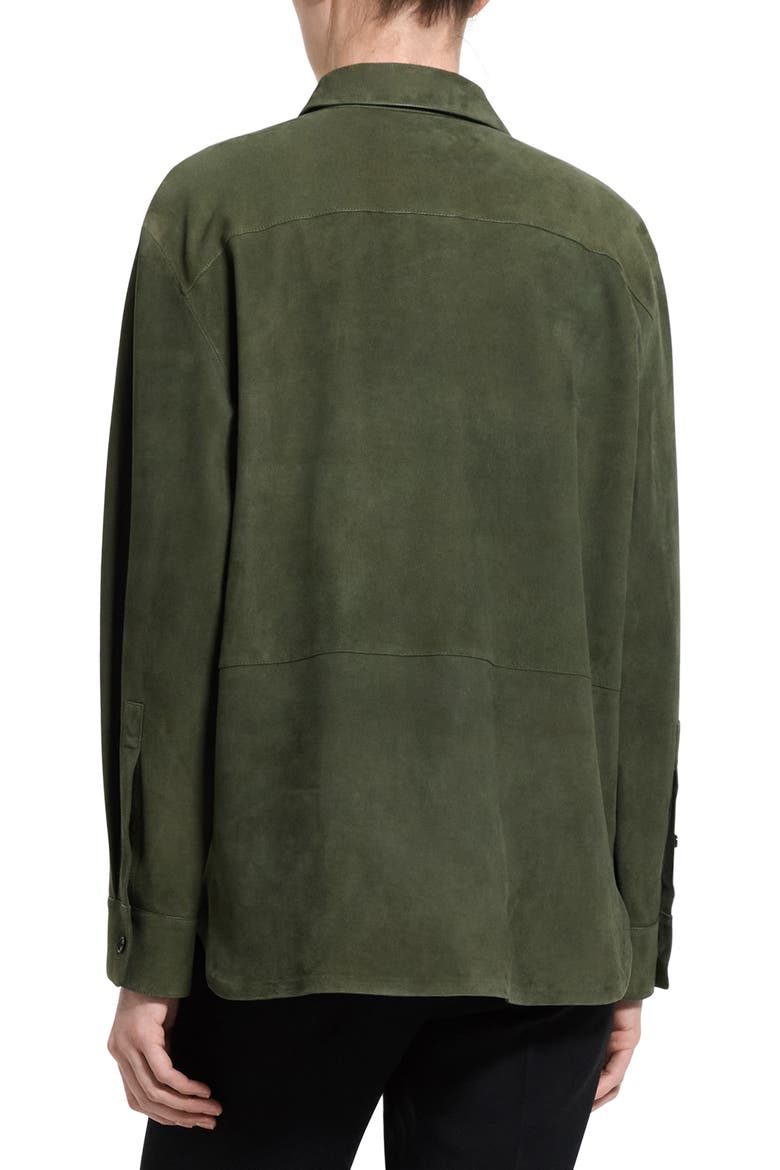 Classic Boxy Fit Suede Shirt Jacket, Alternate, color, IVY