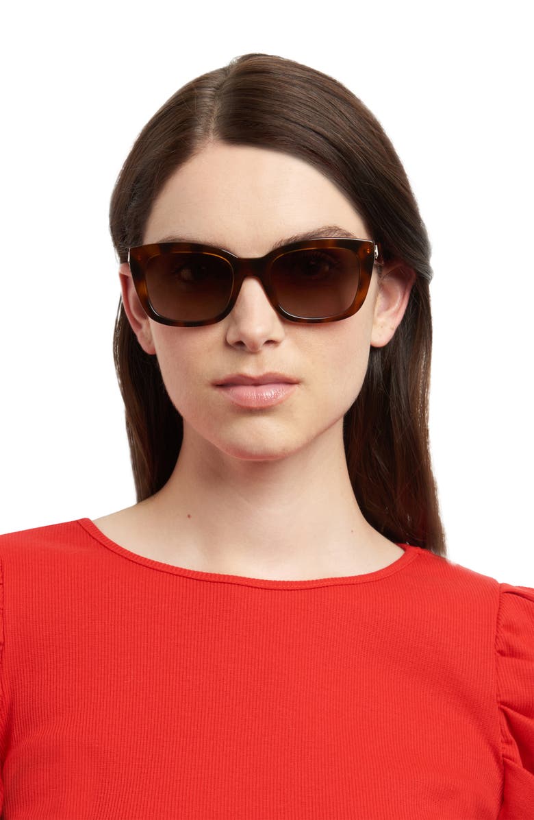 Kate Spade New York tammy 53mm rectangular sunglasses, Alternate, color, Havana / Brown Grad Polar