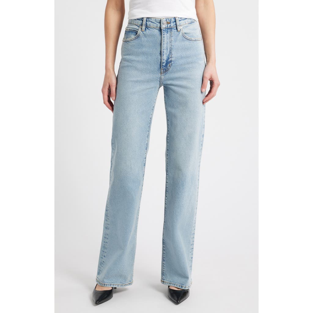 Frame The Arrow High Waist Relaxed Bootcut Jeans In Pink