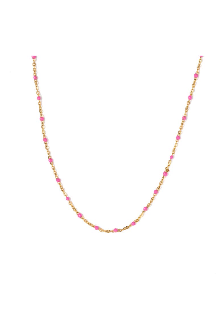 Enamel Bead Necklace, Main, color, Pink