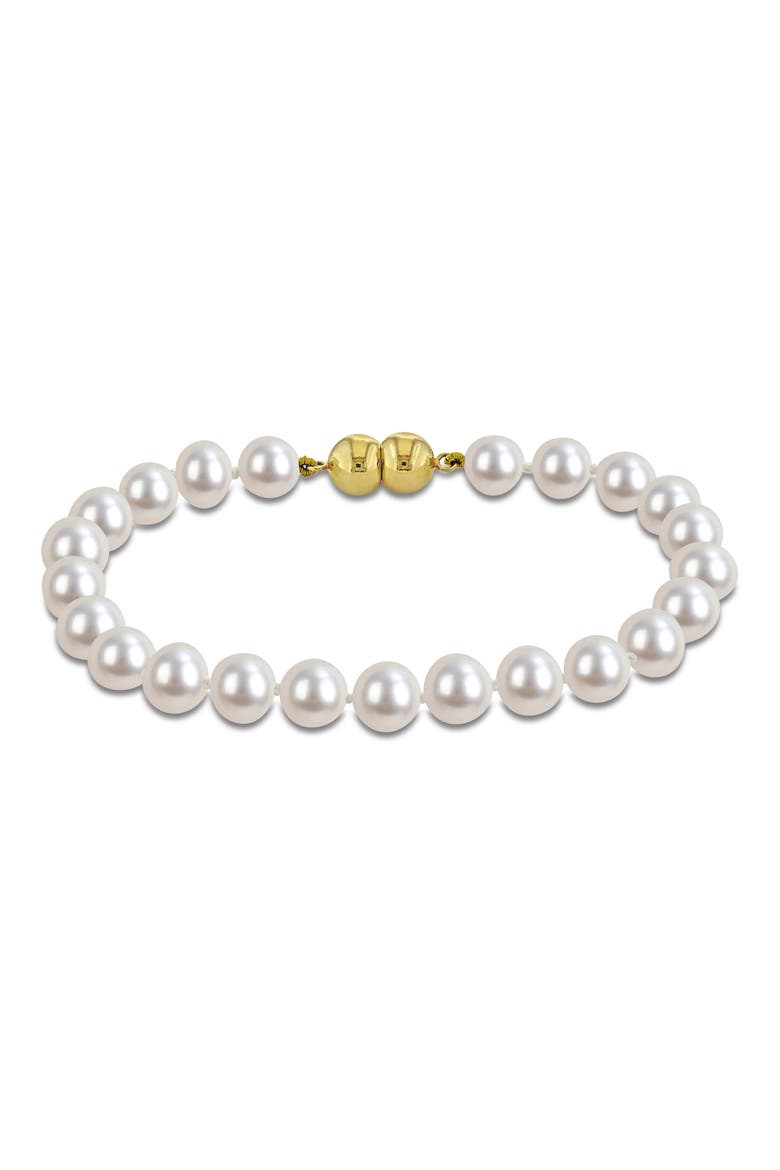 Cultured Pearl Bracelet, Main, color, WHITE