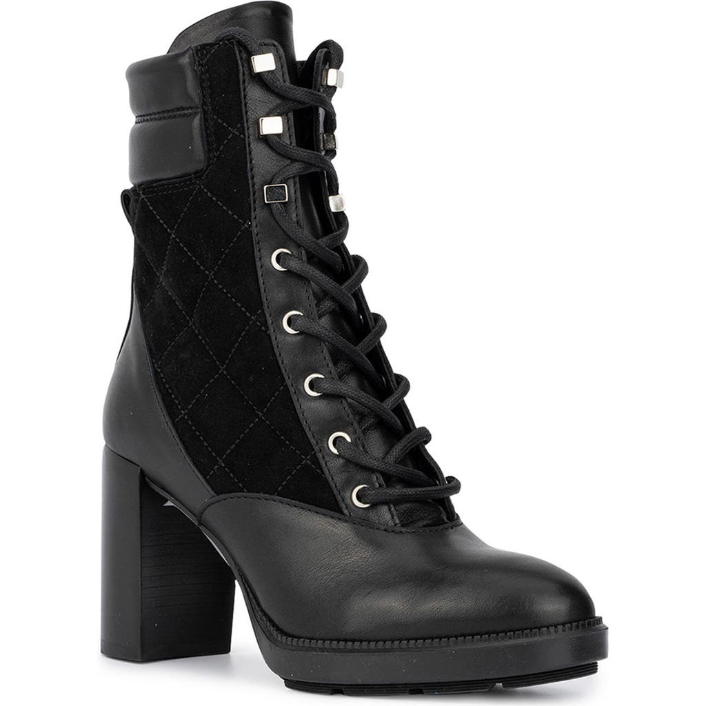 Aquatalia Iole Quilted Lace-up Bootie In Black