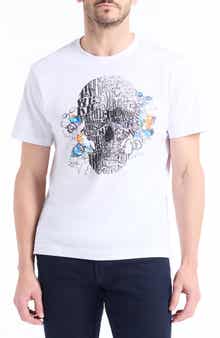Robert Graham Floral Skull Graphic T-Shirt