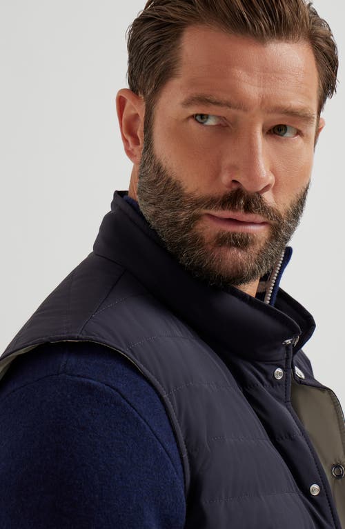 Brunello Cucinelli Quilted High Neck Sleeveless Jacket In Blue