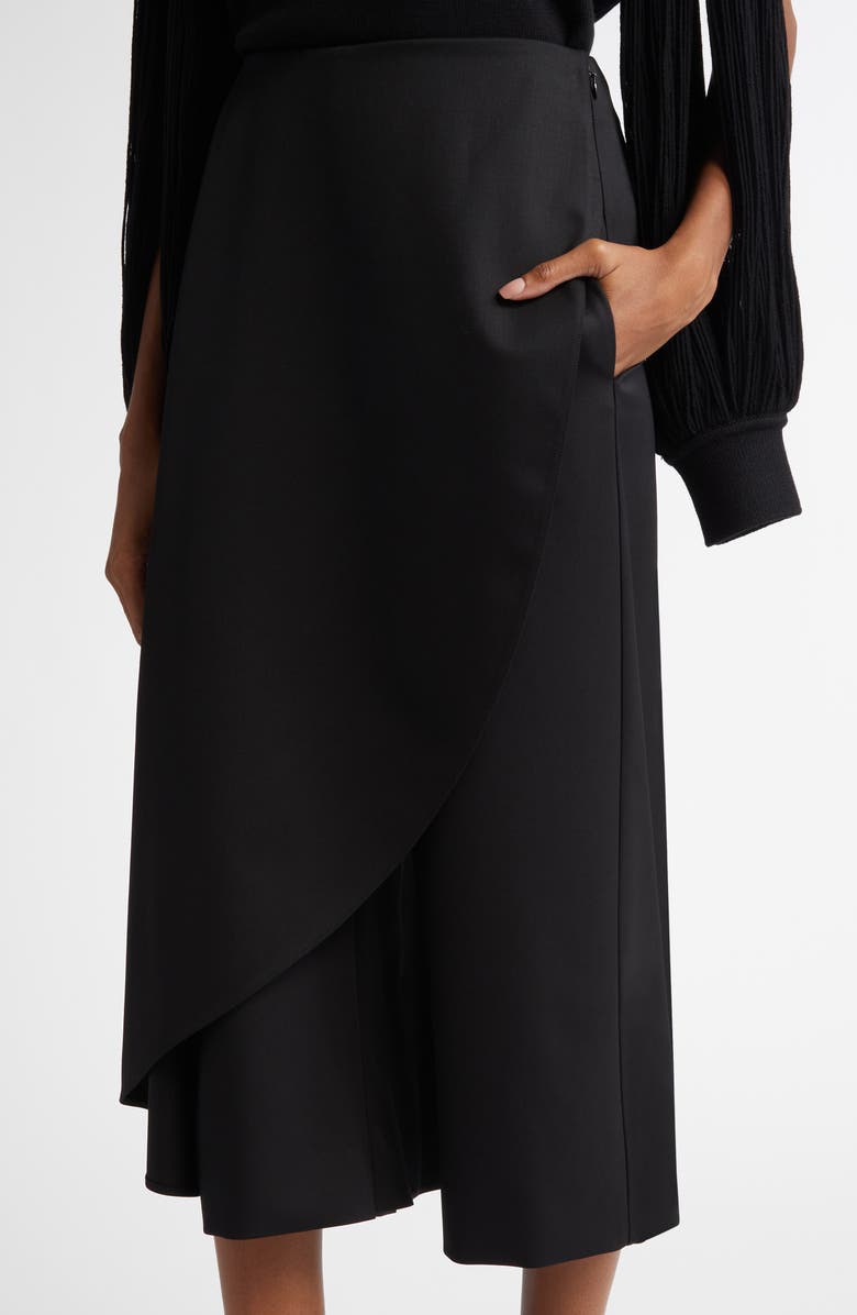 Alaïa Asymmetric Skirt Trousers, Alternate, color, Noir Alaia
