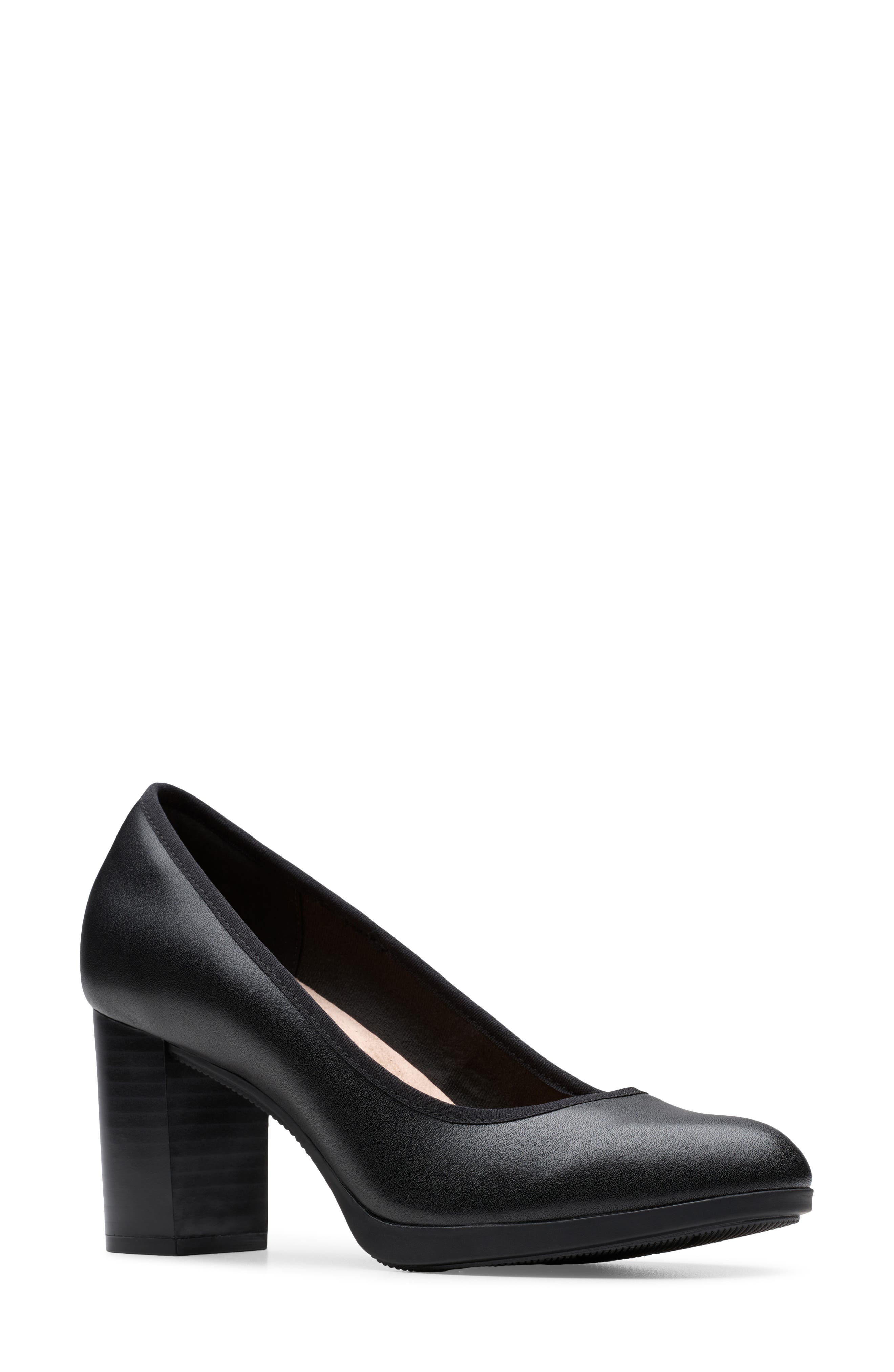 Bayla Carly Leather Pump, Main, color, BLACK LEATHER