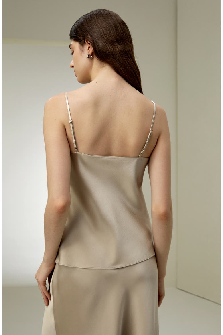 Women's Double-Faced Silk Charmeuse Camisole, Alternate, color, Light Apricot