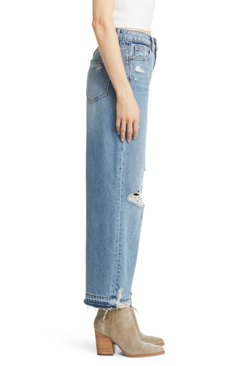 HIDDEN JEANS Nori Ripped High Waist Wide Leg Dad Jeans, Alternate, color, 