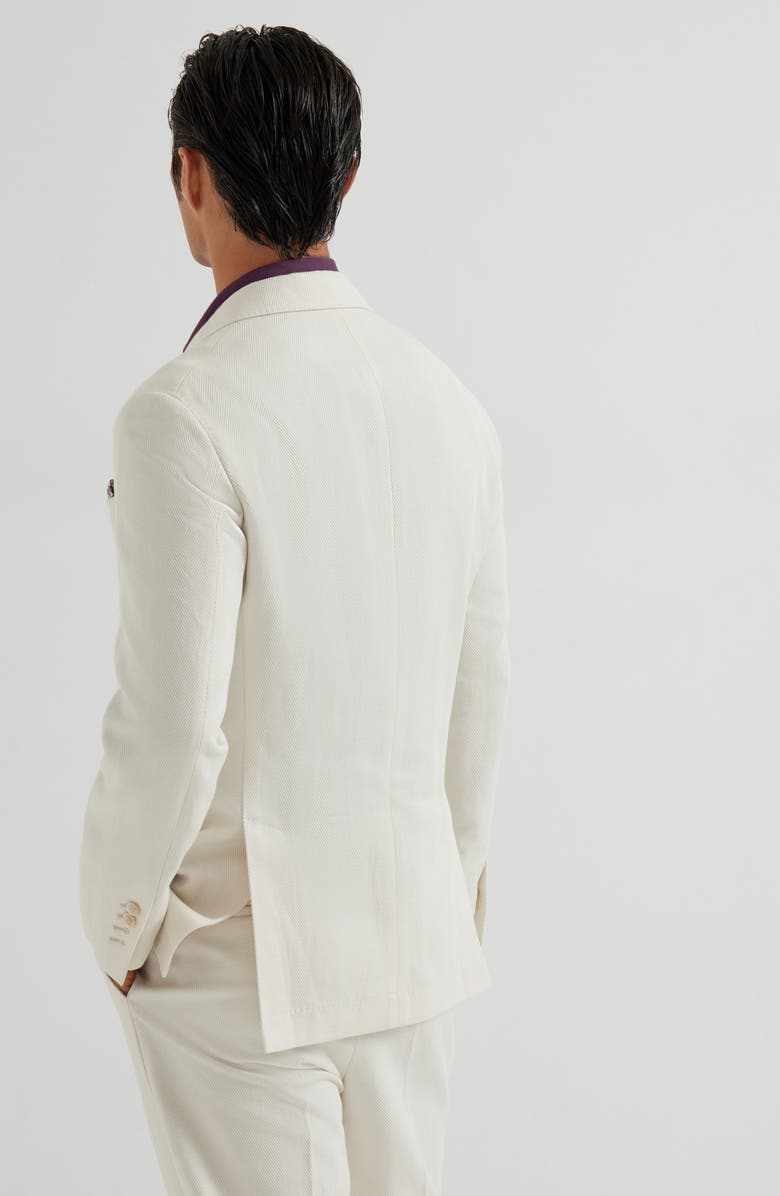 Brunello Cucinelli Chevron deconstructed blazer, Alternate, color, Ecru
