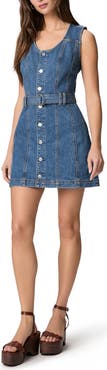 PAIGE Maxine Button-Up Denim Minidress