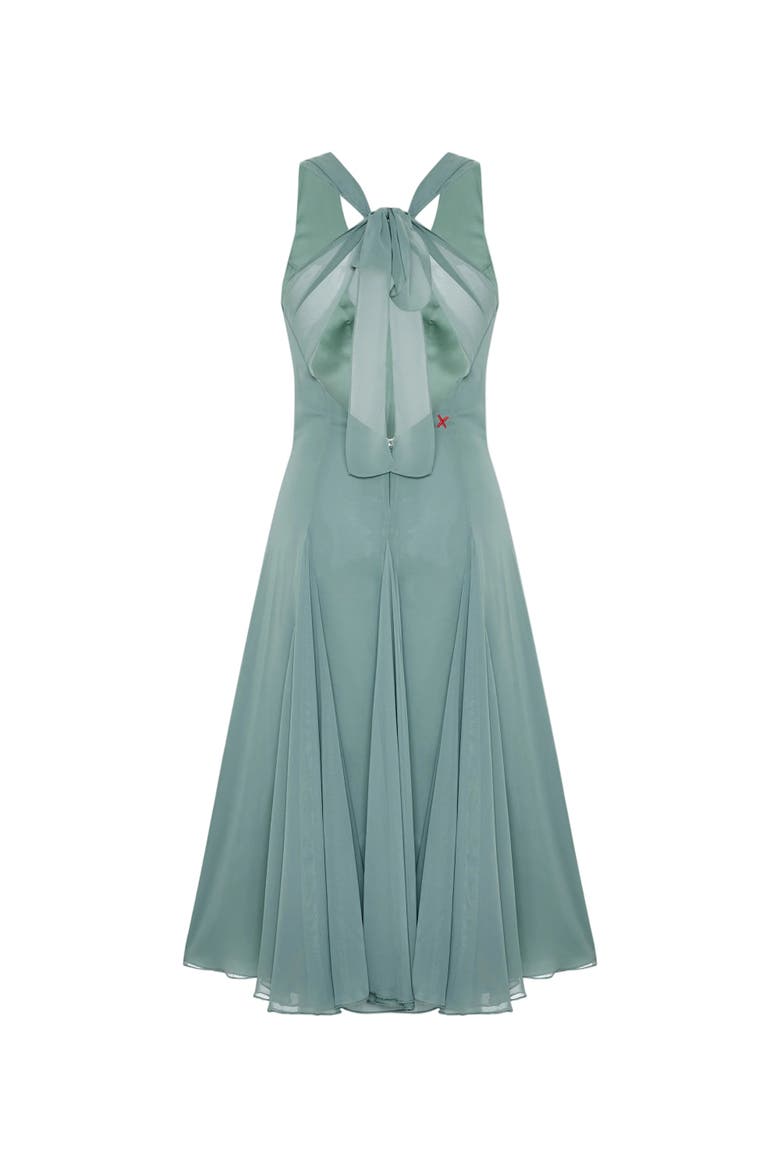 The Party Edit Silk Midi Dress, Alternate, color, Green