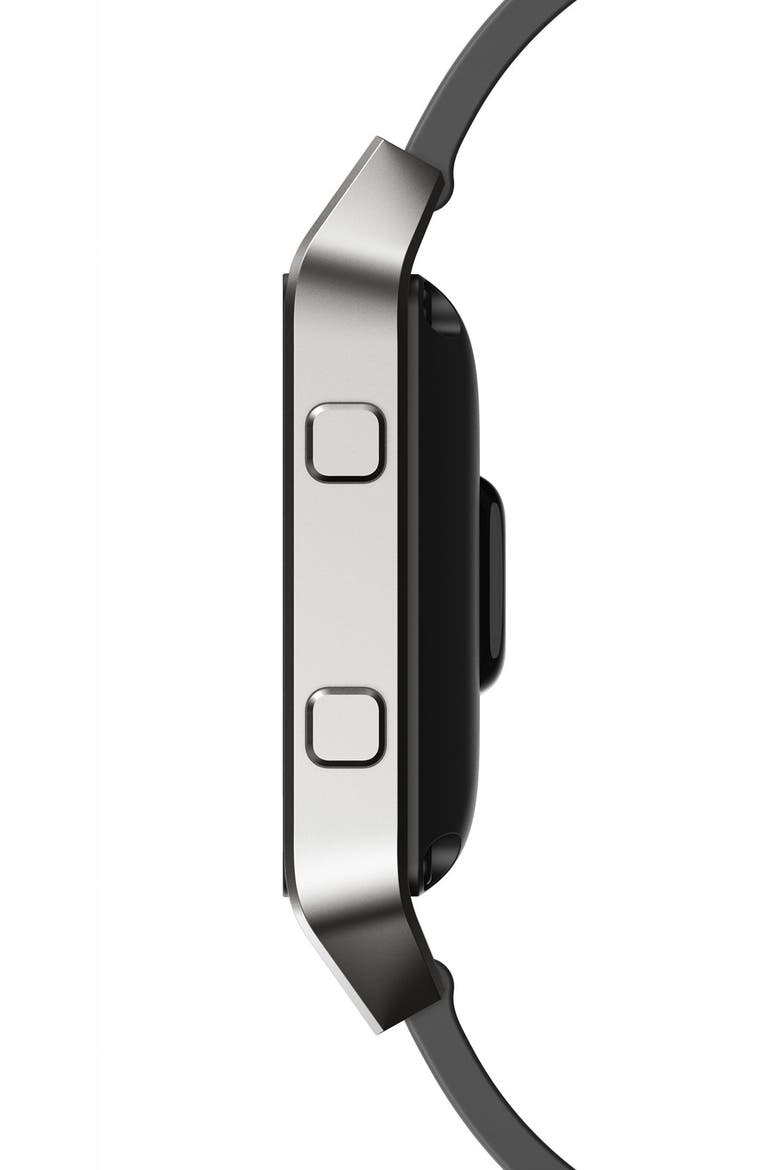 Blaze Leather Smart Watch Band, Alternate, color, BLACK
