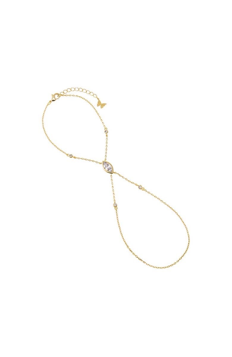BY ADINA EDEN CZ Bezel Marquise & Solitaire Hand Chain, Main, color, Gold