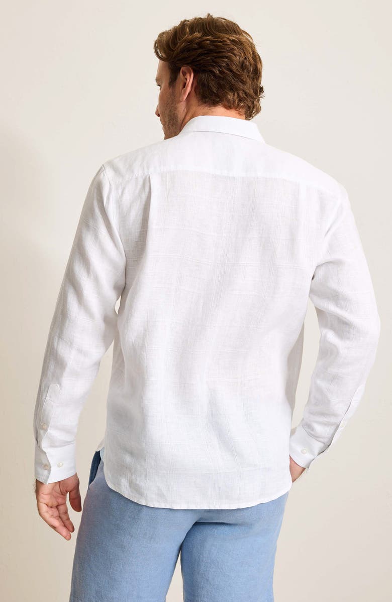 Tommy Bahama Paradiso Plaid Linen Button-Up Shirt, Alternate, color, White