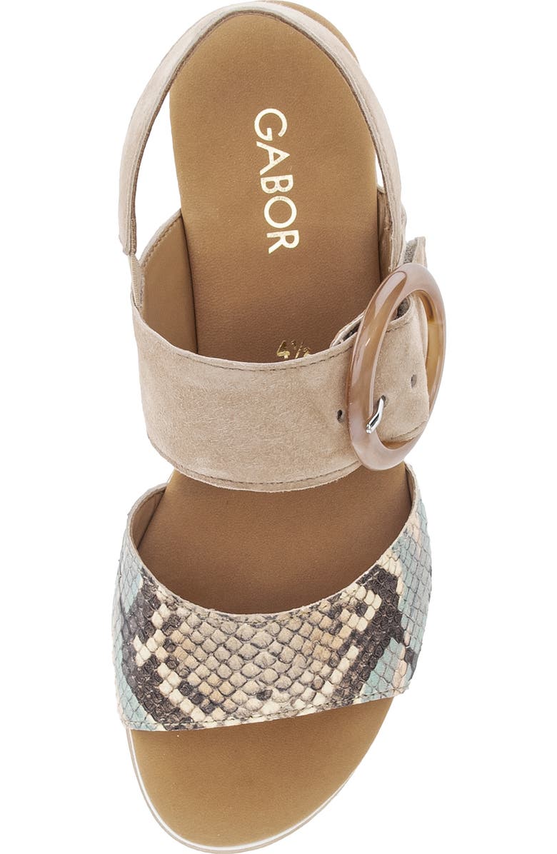 Gabor Ankle Strap Wedge Sandal, Alternate, color, Sand