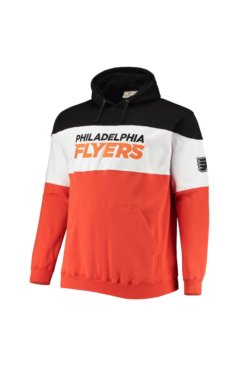 FANATICS Men's Fanatics Branded Black/Orange Philadelphia Flyers Big & Tall Colorblock Fleece Hoodie, Alternate, color, 