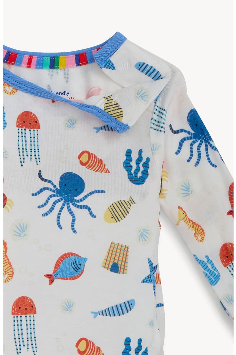 Kids' Deep Ocean Two-Piece Fitted Pajamas, Alternate, color, WHITE