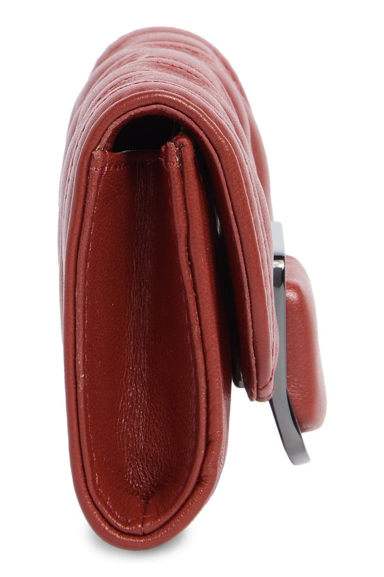 Brio Quilted Leather Card Holder, Alternate, color, RED