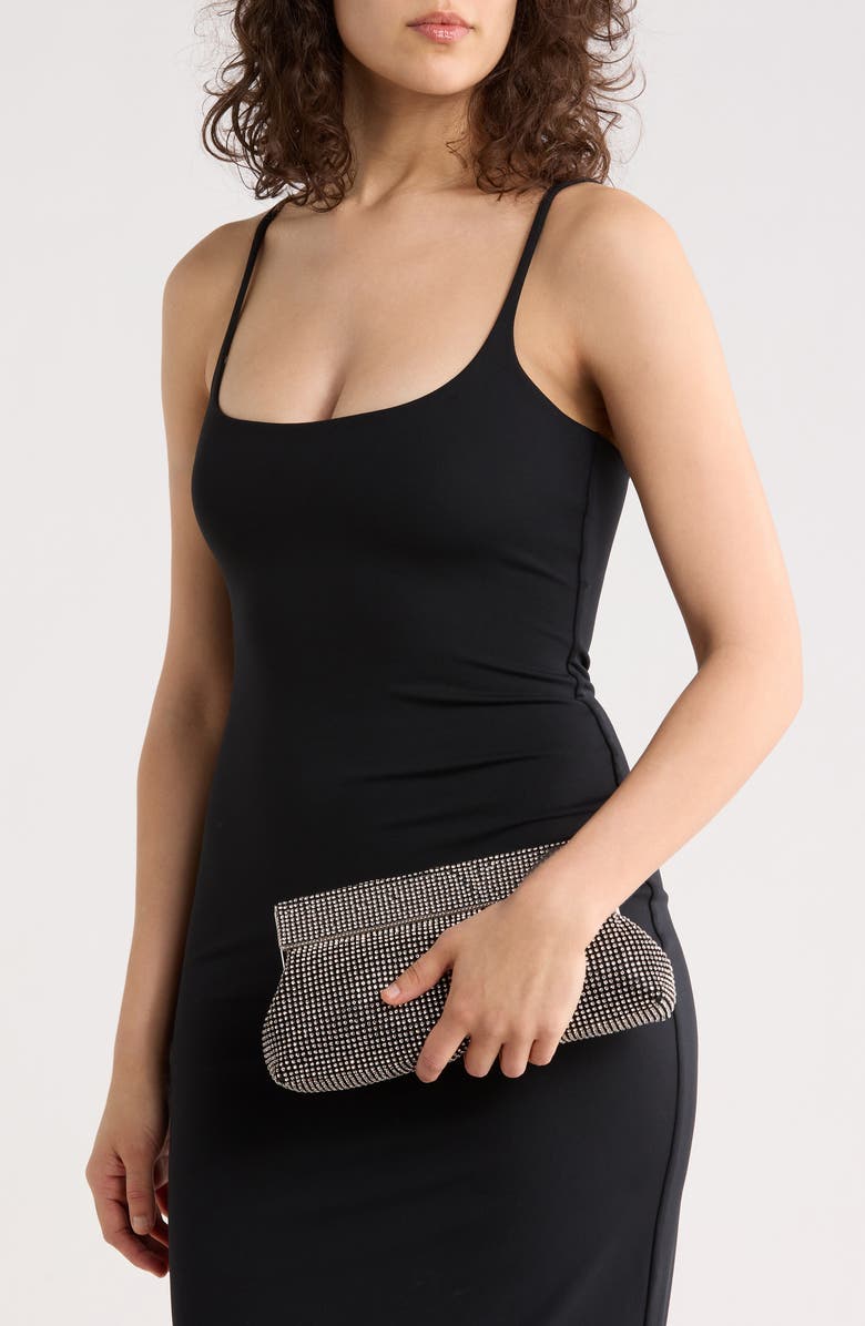 BCBG Shimmer Frame Clutch, Alternate, color, Black