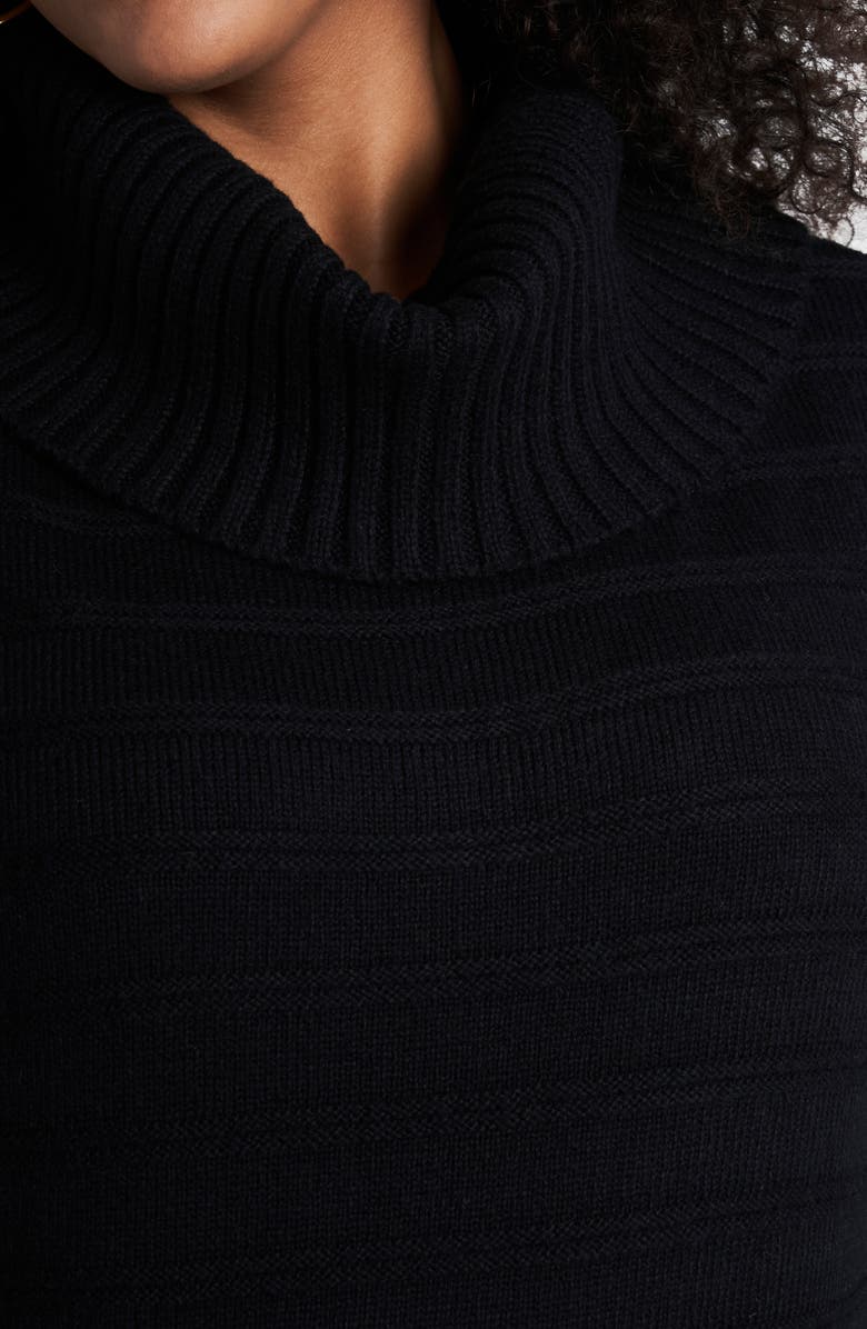 Vince Camuto Textured Stripe Cowl Neck Cotton Blend Sweater, Alternate, color, 