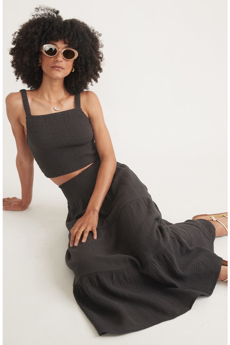 Corinne Double Cloth Maxi Skirt, Alternate, color, BLACK
