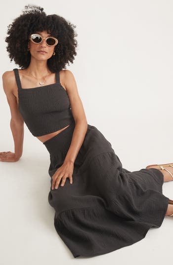 Corinne Double Cloth Maxi Skirt