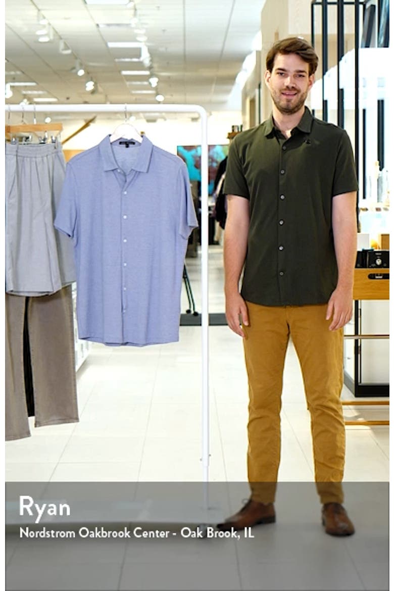 Garth Microdot Short Sleeve Knit Button-Up Shirt video