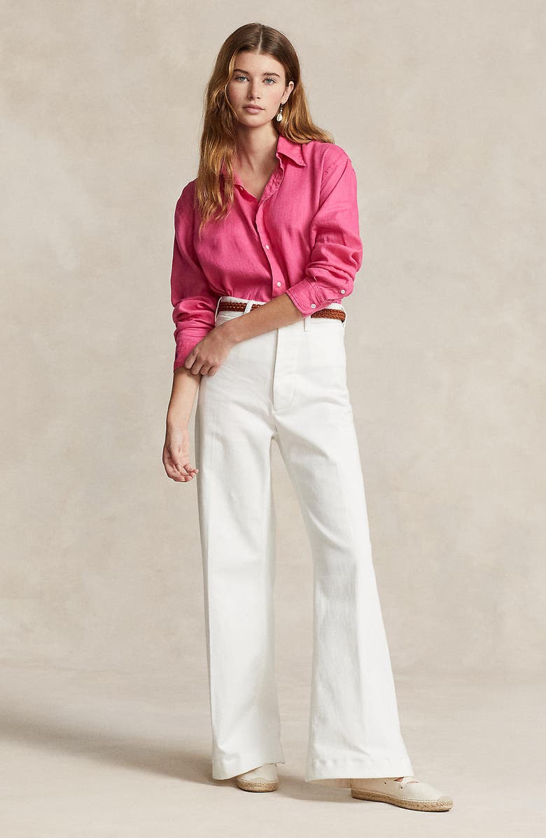 Polo Ralph Lauren Linen Button-Down Shirt, Alternate, color, 