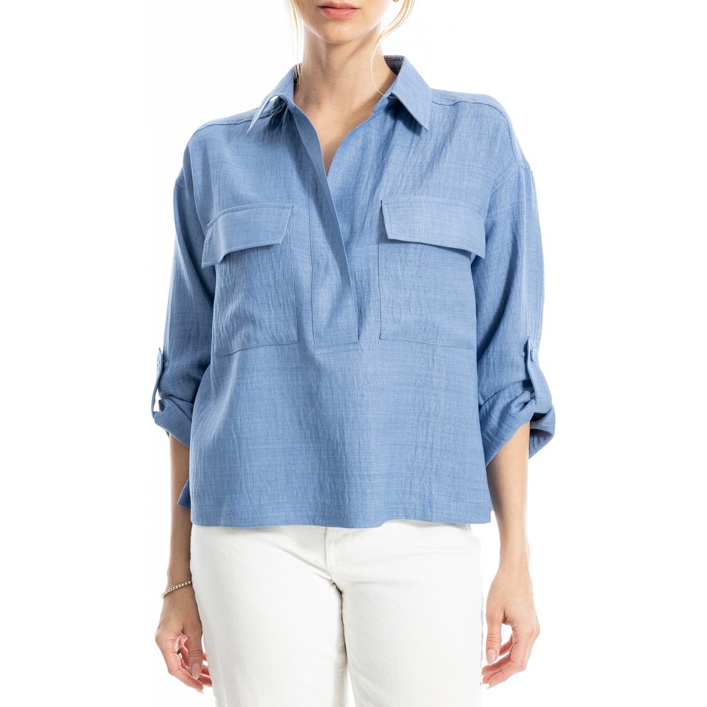 Max Studio Collared Textured Shirt