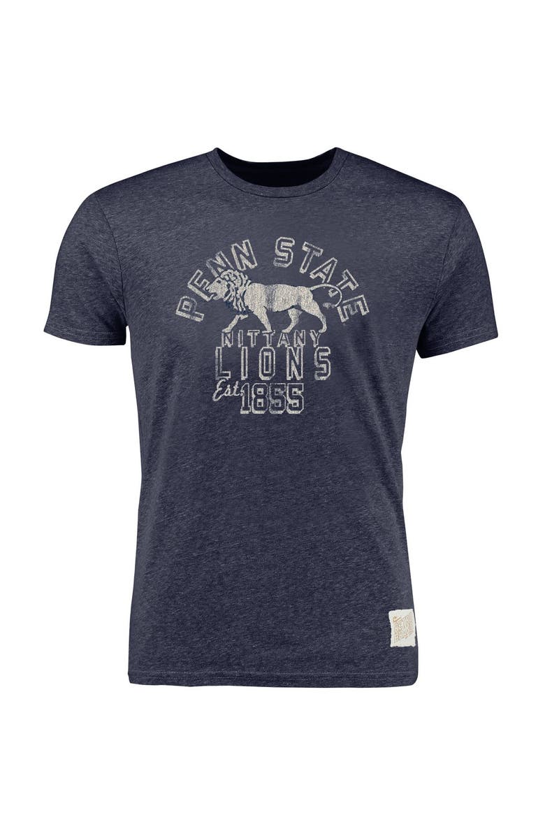 Retro Brand Men's Original Retro Brand Heathered Navy Penn State Nittany Lions Vintage Est. Tri-Blend T-Shirt, Main, color, 