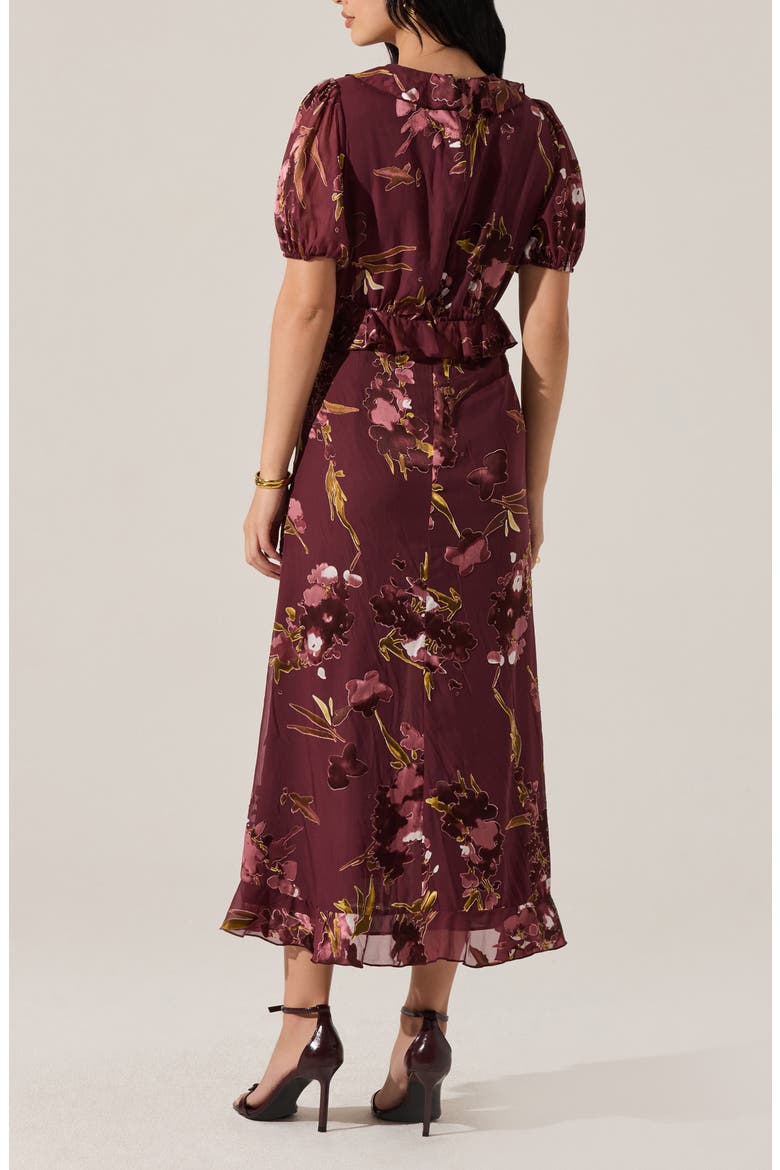 Bennet Floral Tiered Dress, Alternate, color, WINE FLORAL